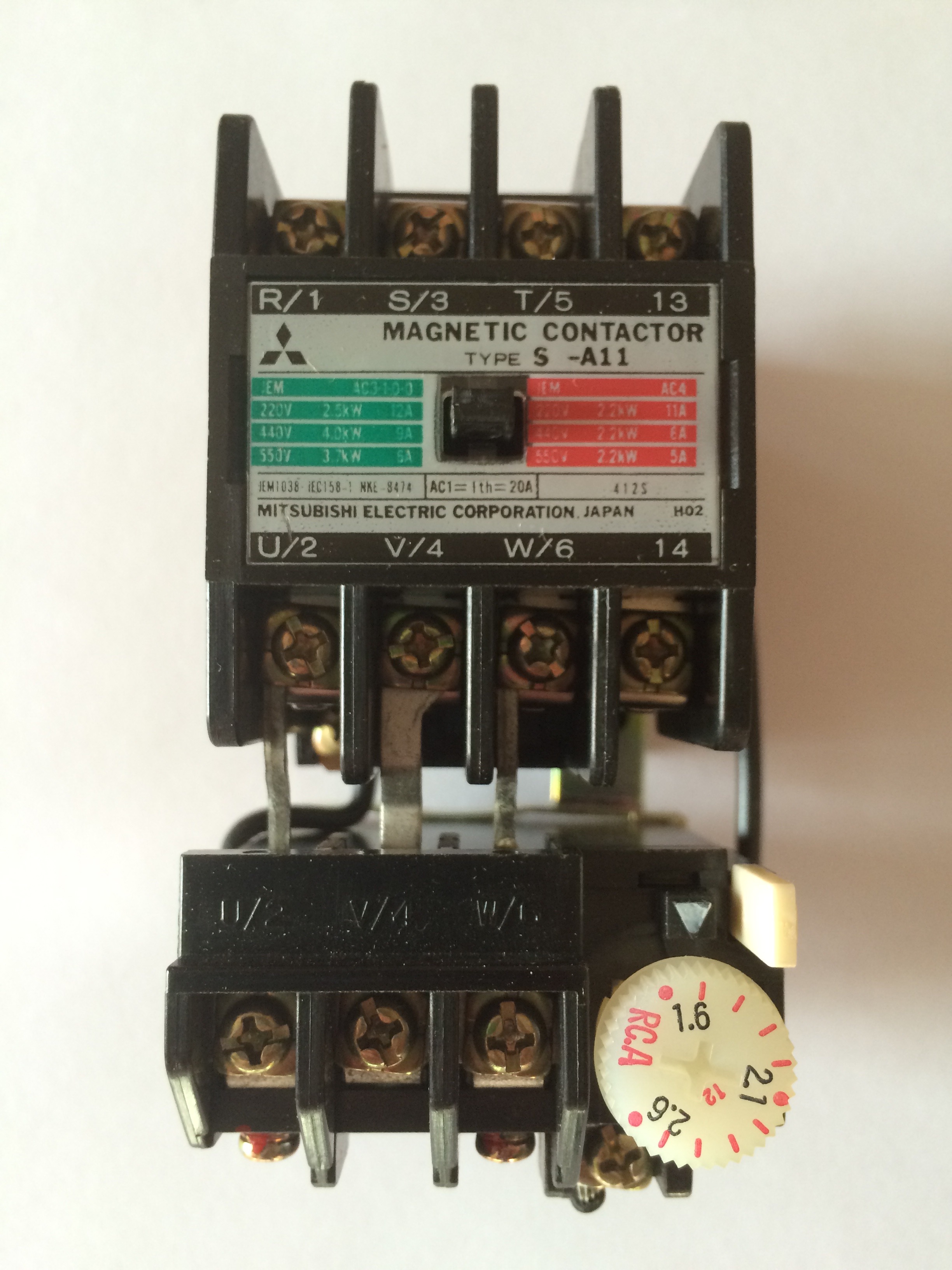 MITSUBISHI MAGNETIC CONTACTOR, TYPE S-A11, MITSUBISHI MAGNETIC SWITCH  MSO-A11